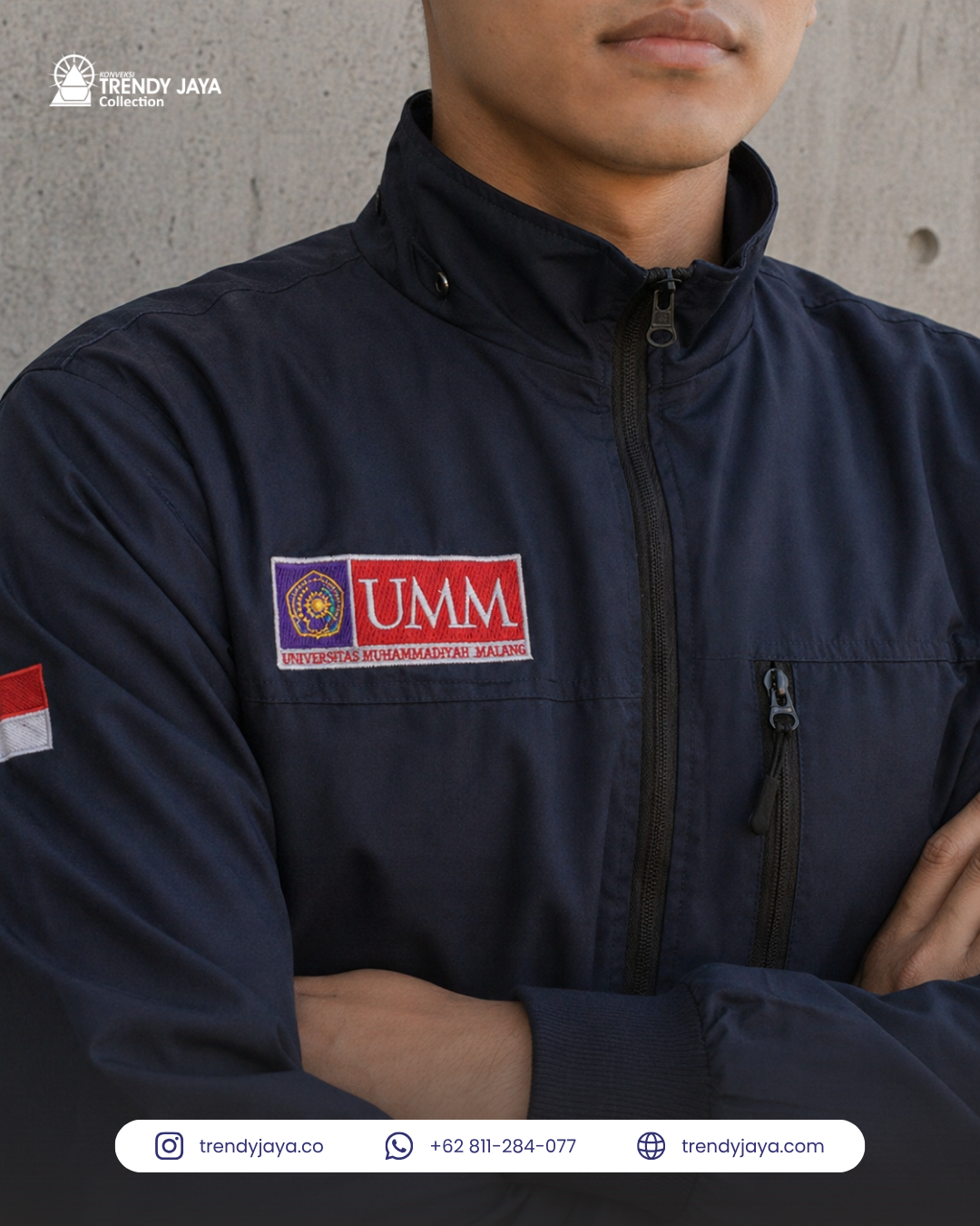 Bordir Logo dan Tulisan Jaket