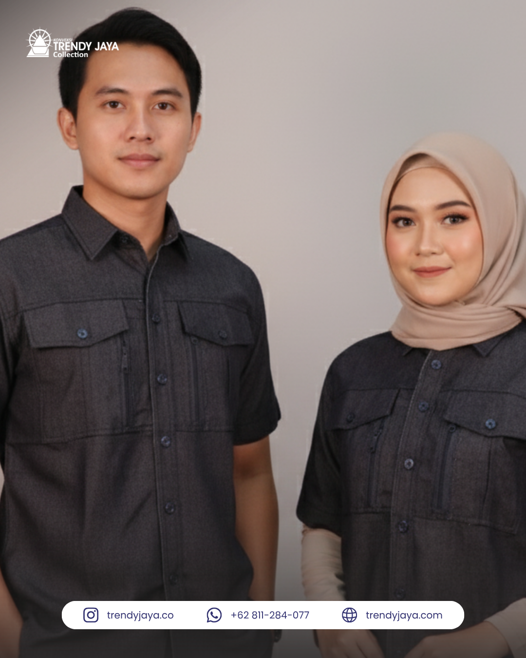 Kemeja Kerja Lengan Pendek